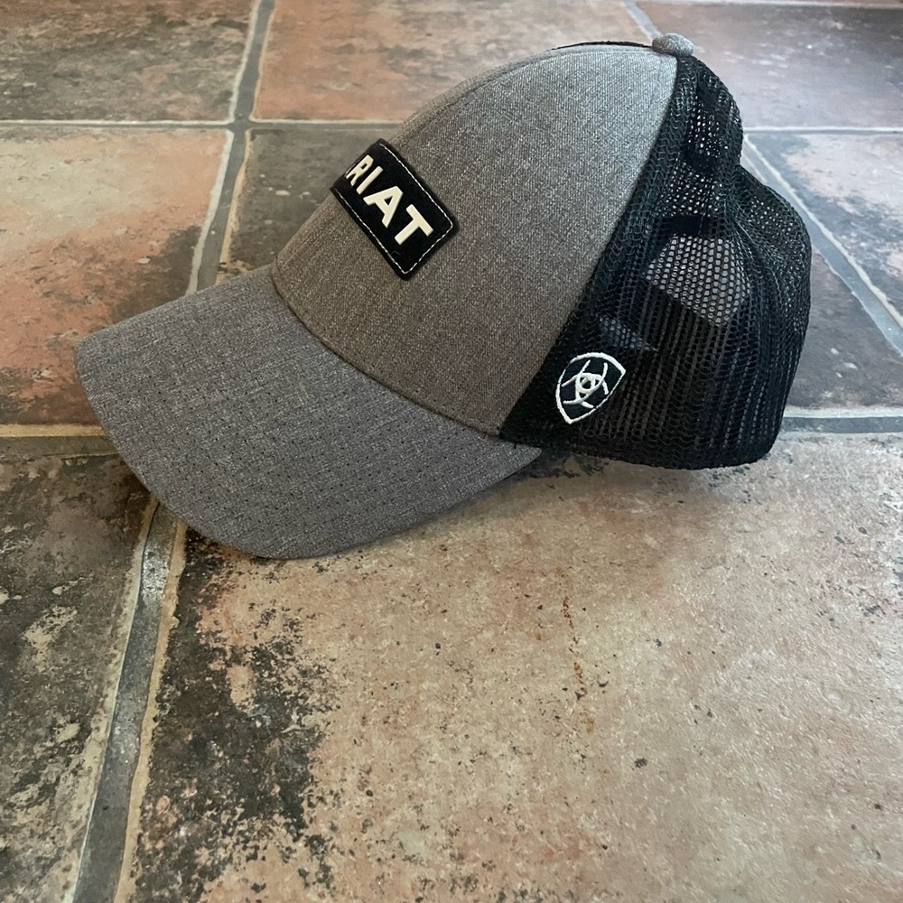 Ariat Patch Gray Trucker Hat Adjustable - image 3